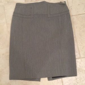 Grey pinstripe pencil skirt